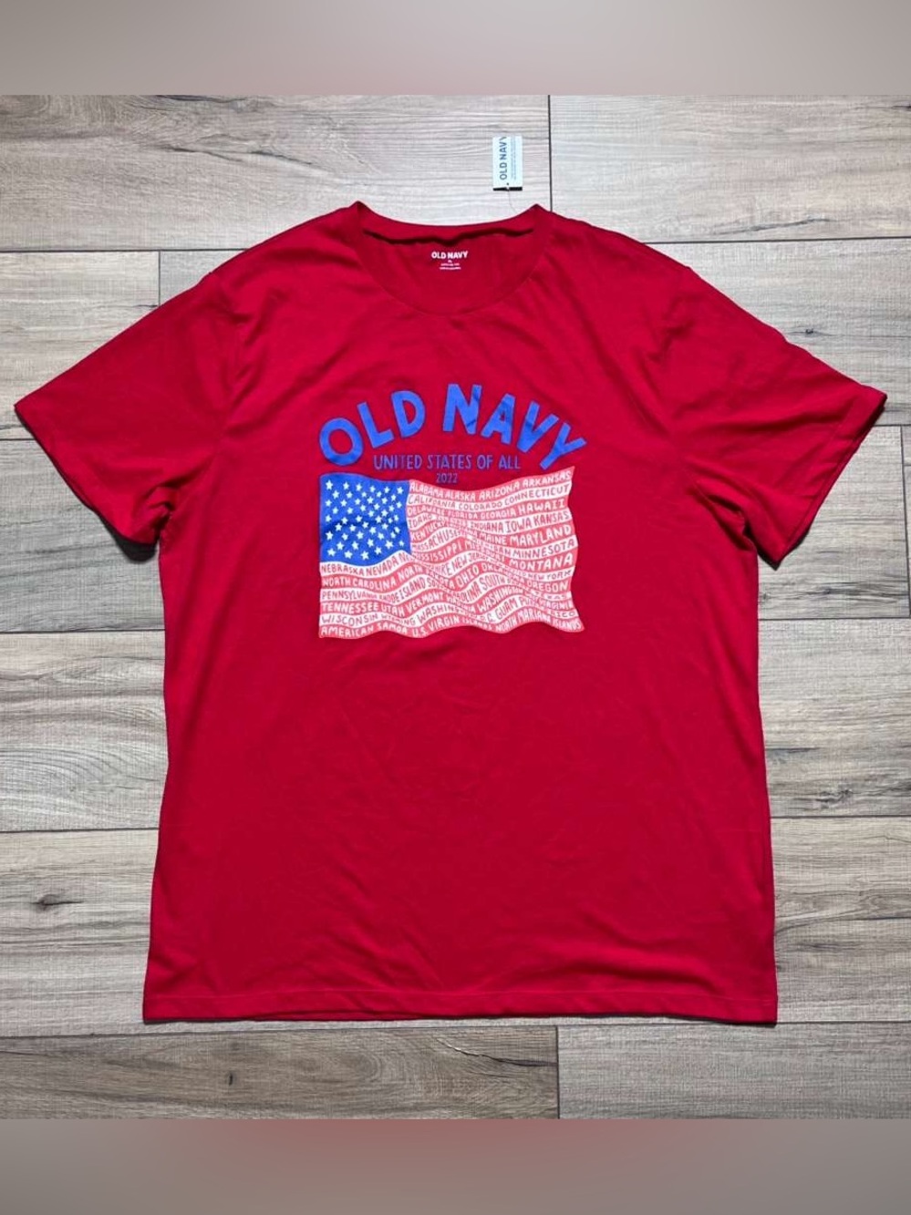 Old Navy Men’s United States Of All Graphic Short Sleeve T-Shirt Size XL Red